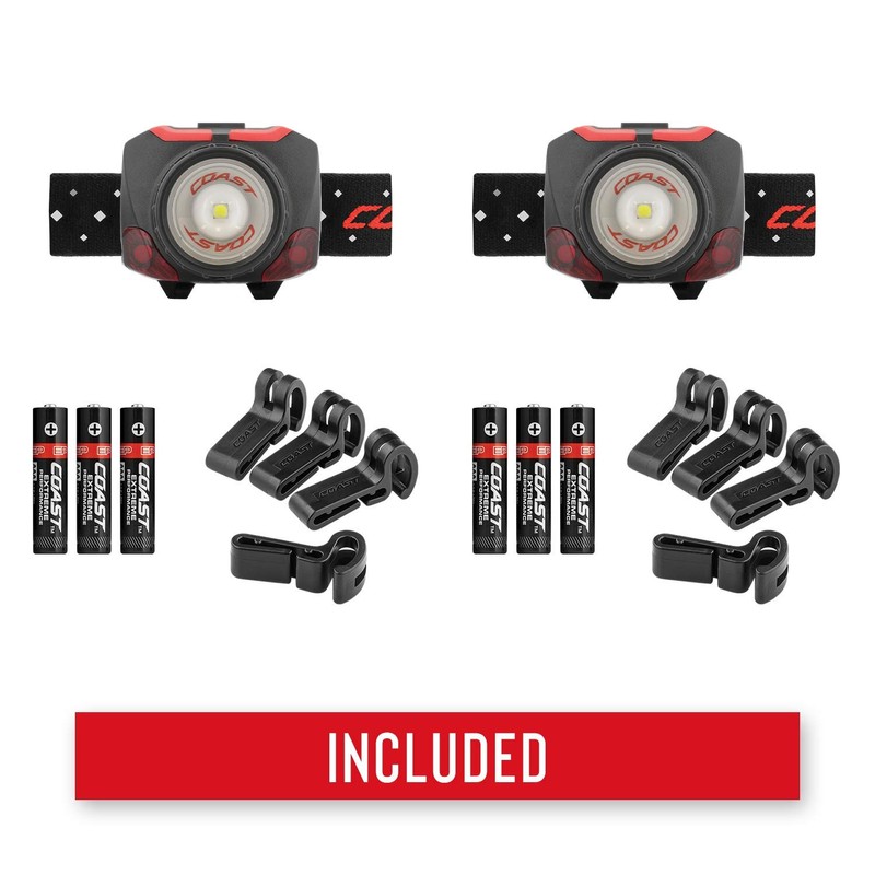 Coast FL84 575 Lumen Dual Color Focusing LED Headlamp 2-Pack