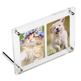 TVETE 2 Row Type Card Display Case, Screwdown, For Mini Colored Paper, UV Protection, Acrylic Frame, With Pedestal, Storage, Exhibition, Storage, Collection, Ultra Transparent, 3-Layer Construction