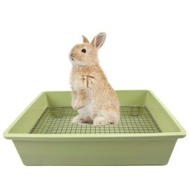 Upgraded Large & Medium Litter Box for Rabbits & Guinea Pigs – High-Capacity Cage Toilet Tray with Elevated Grid & Low Entry Design, Ideal for Bunnies, Ferrets, and Small Pets