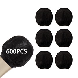 Zettokete Microphone Cover Pop Filter 600 PCS,Disposable Mic Cover with Individual Packing,Suit for Most Handheld Microphone,Good for Karaoke Recording Stage Performance,Non-woven,Black