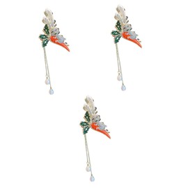 ABOOFAN 3pcs Bright Carrot Hair Clip Tassel Fashionable Rabbit Hair Barrettes for Women Girls Easter Decor