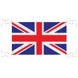 AKH® 76CM x 50CM Britain GB Union Jack UK National Flag with Hanging Strings | Reusable Flag for Coronation Sports Events Pub BBQ Royal Theme Decorations Banner Indoor Outdoor | Printed Both Sides