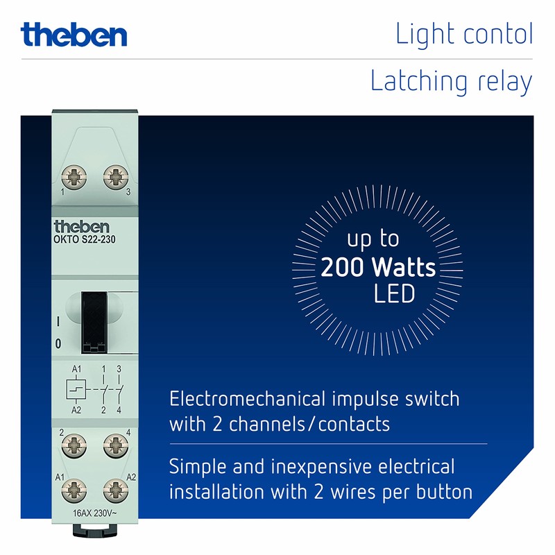 Theben 3120122 OKTO S22-230 Impulse Switch I Impulse Relay I