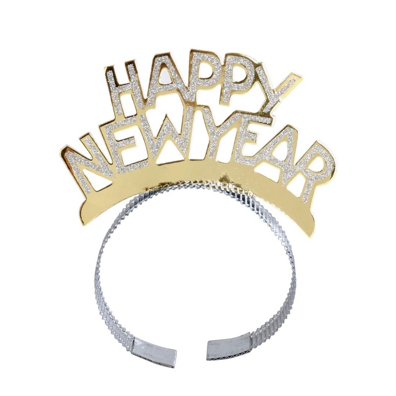 BinaryABC Happy New Year Headband Tiara,New Years Party Favor,New Years