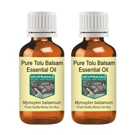 Devprayag Pure Tolu Balsam Essential Oil (Myroxylon balsamum) Natural Therapeutic Grade Steam Distilled (Pack of Two) 100ml X 2 (6.76 oz)