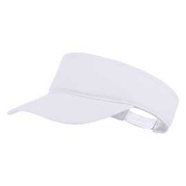 TOPTIE Kids Sun Visor Cap Cotton UV Protection Visors for Boys Girls Aged 2-10 Years Old-White