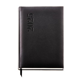 Miquelrius - 2025 Calendar Year Planner 155 x 213 mm Week to View Padded Cover Paper 80gsm Catalan English Portuguese Black