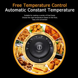 Holyfly Commercial Deep Fryer with Basket & Lid, Max 2500W 6.3QT Stainless Steel Electric Countertop Frying Machine with Removable Tanks and Baskets, Large Capacity for French Fries Fish Turkey (1pcs)