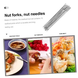 SHOWERORO 15pc Stainless Steel Seafood Tool Set Lobster Forks Crab Picks and Seafood Scissors for Lobsters Shellfish and Nuts Easy to Clean and Use