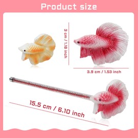 WishLotus 1Pcs Betta Wand, Cute Betta Shaped Fish Traning Wand Toy, Interactive Fishtoys for Betta Shrimp Training Playing