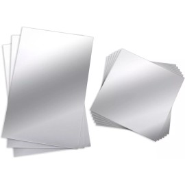 BBTO Self Adhesive Mirror Sheets 9 Pieces Various Sizes Non Glass Pet For Home Use