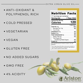 Ariston "The Very Best" Extra Virgin Olive Oil | Anti-Oxidant Rich, Cold Pressed, Premium Quality | Product of Greece (250ml) 8.45 fl oz, GARLIC