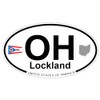 US Decal, Inc. Lockland, Ohio Oval Sticker with State Flag