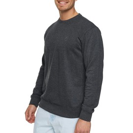 Indicode Men's Holt Sweatshirt with Ribbed Cuffs, Men's Sweater Pullover for Men, Charcoal mix