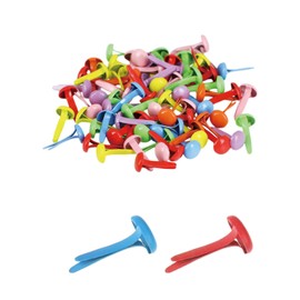 KGDUYC Pack of 100 Mini Colourful Brads Pattern Bag Clips Metal Round Head Clips Pattern Clips Scrapbooking Brads Pattern Clips for School Office Paper Letter Clips Crafts