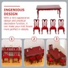 Toddmomy Wooden Dollhouse Furniture Set Mini Miniature Dollhouse Table and