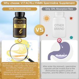 Spermidine Supplements - Wheat Germ Extract Capsules 1000mg Potent Formula with 10mg Higher Spermidine & Zine for Antioxidant, Cell Renewal, Immune System and Increases Energy 240 Capsules (4 Bottles)