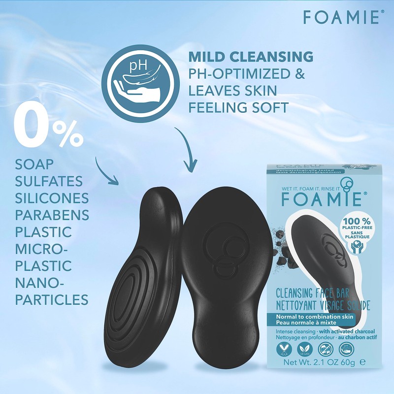 Foamie Cleansing Face Bar Too Coal To Be True -