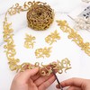 ZNZAKKA Gold Embroidery Lace Trim Ribbon 4.4 Yards Iron on
