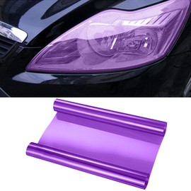 11.88×48 Inches Car Light Self-Adhesive Tint Film Brake Light Headlight Tail Light Fog Light Car Vinyl Wrap Protector Film Auto Modification Cover for Cars, Trucks, SUVs (Purple)