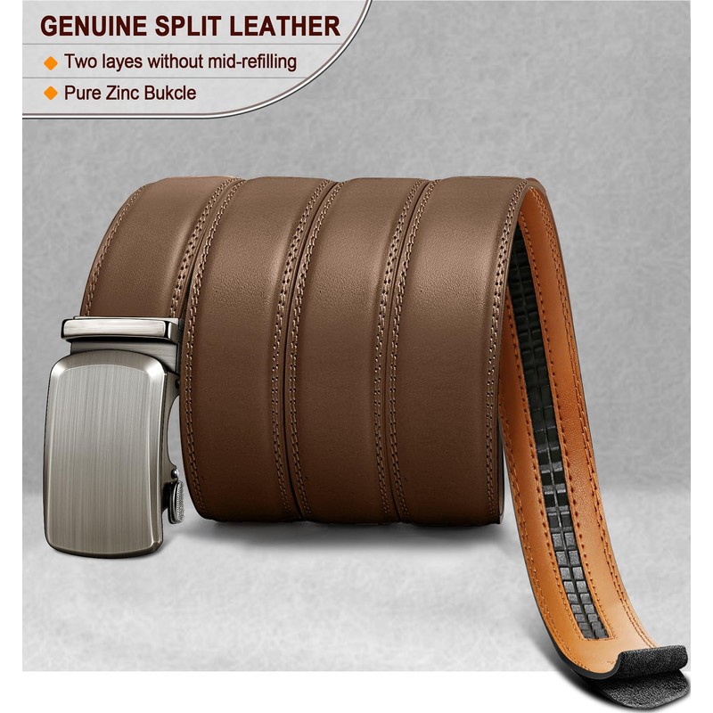 KEMISANT Men's Belt Ratchet Automatic Buckle Leather Belt for Men