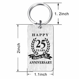Gezxin Happy 25 Year Work Keychain Anniversary Keychain Gifts for Employee Women Men- 25th 25 Yr Year Work Anniversary Keychain Gifts for Counselor Manage Boss Presents