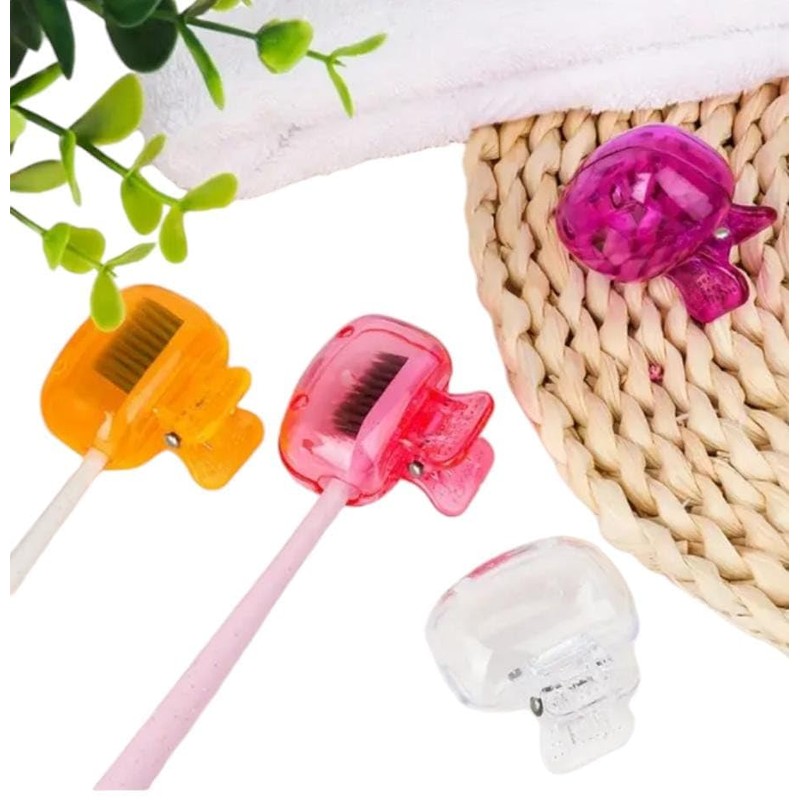 4 Pack Portable Toothbrush Head Protector, Protective Portable Plastic Clip's