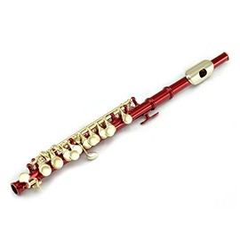 Sky(Paititi) Band Approved Wine Red Laquer with Gold Keys Piccolo Key of C with Hard Case, Cloth, Cleaning Rod, Joint Greasae and Screw Driver, Guarantee Top Quality Sound