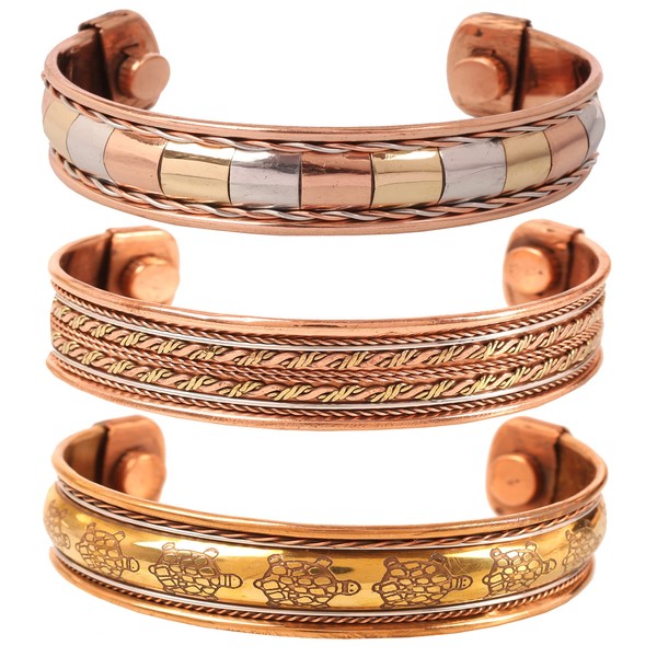 Touchstone Copper Magnetic Bracelet Tibetan Style. Hand Forged with Solid