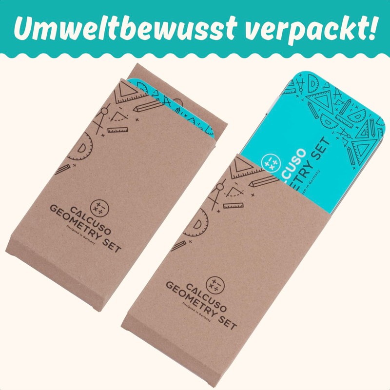 CALCUSO Compass Set Geometry Set 12-piece with Compass, Set Square,