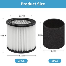 ANBOO Replacement Filter for Shop Vac 90304 90350 90333, Vacuum Bags for Shop Vac 10-14 Gallon, 90585 Foam Sleeve Filter, fits Most Wet/Dry Vacuum Cleaners 5 Gallon and above, with Retaining Band
