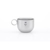 Keith Titanium Ti3601 Double-Wall Coffee Cup with Saucer and Spoon