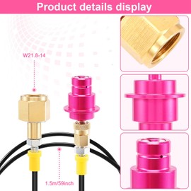 NISHZHU CO2 Adaptor High Pressure Hose 1.5 m, Adapter Direct Connection to Larger CO2 Tank (W21.8-14) for &Stream Duo, Art, Terra and Quick Connect Water Carbonator