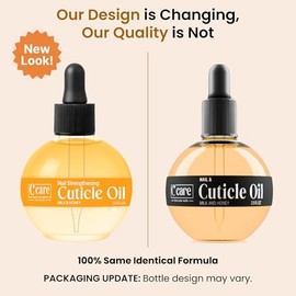 C CARE yeeyzz Milk And Honey Cuticle Oil - Extra Large 2.5 oz bottle - Moisturizes and Strengthens Nails and Cuticles - Dropper & Brush included