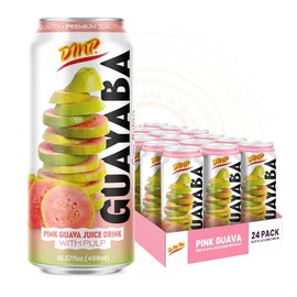 De Mi Pais Guava Juice with Pulp, Premium Quality Fruit Beverage, with real guayaba, Refreshing Canned Juice with Guava Pulp Extract, Perfect for Drinks and Smoothies, Size 16.57 Fl Oz, 24-Pack