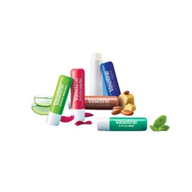 Vaseline Lip Therapy Moisturising Lip Balm Set of 4 Rosy, Original, Cocoa Butter and Aloe Vera (Lip Balm Stick Set of 4)