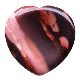 Fekuar Natural Mookaite Crystal Thumb Worry Stone, Hand Carved Healing Crystal Heart Shaped Stone for Anxiety Stress Relief Meditation