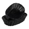 12 Pack Plastic Oval Basket, 12x6x2.36 Inch Black Wicker Bread