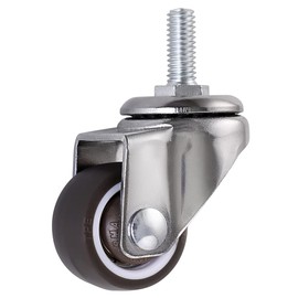 Skelang Set of 4 swivel castors 25 mm, furniture castors with rod M6 x 15 mm, swivel castors with thread, for trolleys, trolleys, children's bed, furniture, table, shelf, load capacity 15 kg per wheel