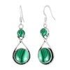 Natural Malachite Earrings for Women Mom Wife 925 Silver Overlay