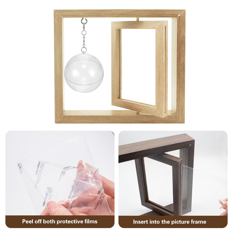 Golfball Display Frame Including Clear Round Golfball Display Box &