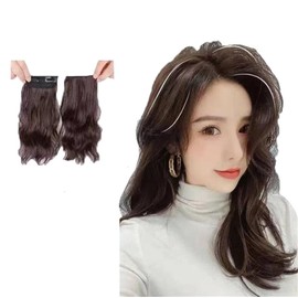 襟足ウィッグ レディース 3枚セット カール 巻き髪 25cm ポイントウィッグ 部分ウィッグ エクステンション つけ毛 ヘアピース ハーフウィッグ 簡単装着 自然 日常用 可愛い (ダークブラウン)