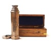 Vintage Copper Finish Telescope with Wooden Box Marine Gift London