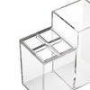 Acrylic Toothbrush Holder Clear Divided Toothpaste Stand Makeup Brush Storage