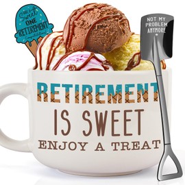YUEYUQIU Great Retirement Gifts for Women Men, Retirement Ice Cream Bowl with Shovel Set Gifts, Retiree Ice Cream Lovers Gifts - Cool Retirement Gifts for Best Friends Coworkers Boss Nurse Teachers