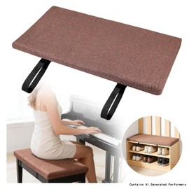 Hicoolmam Piano Bench Cushion, Linen Fabric, Non-Slip Washable, Indoor Shoe Bench Pad for Swing, Bay Window, Dining Room,30 x 14 x 2 Inches