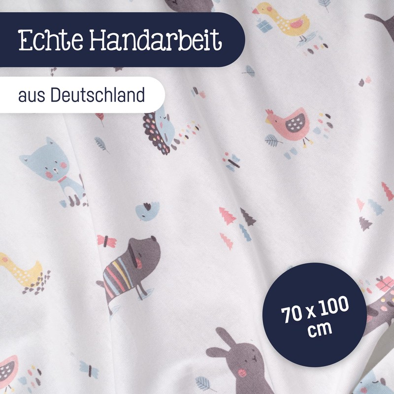 Jersey Blanket Hearts Grey, 70 x 70 cm