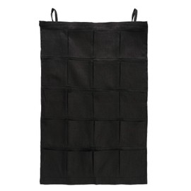 HSOFTIFY 100% Linen Hanging Storage Bag with 20 Pockets, Wall Hang Over The Door Closet Organizer for Socks Underpants, Black