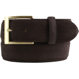 BELTINGER Suede Leather Jeans Belt with Golden Buckle 4 cm | Suede Leather Belt 40 mm | Men's Belt Suede Belt 4 cm, Dark brown, gold