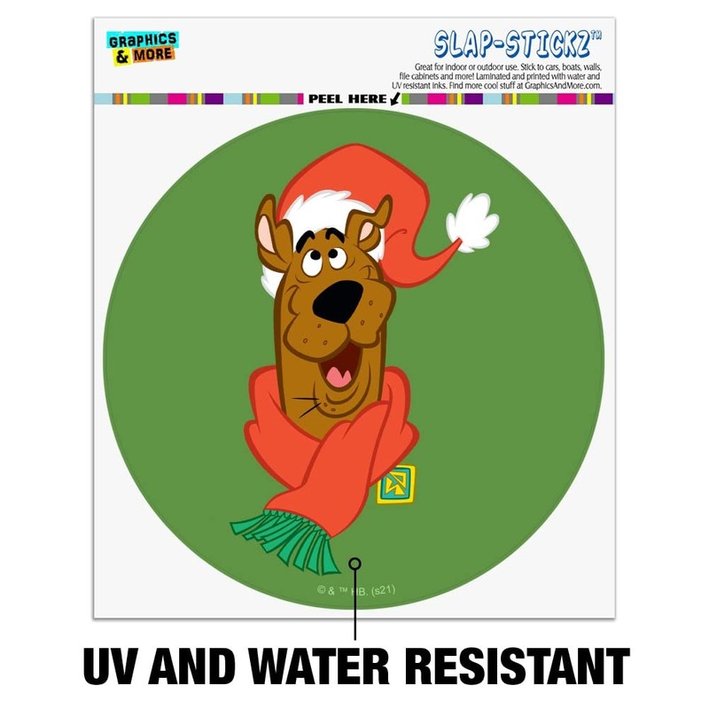 A Scooby Christmas Automotive Car Window Locker Circle Bumper Sticker